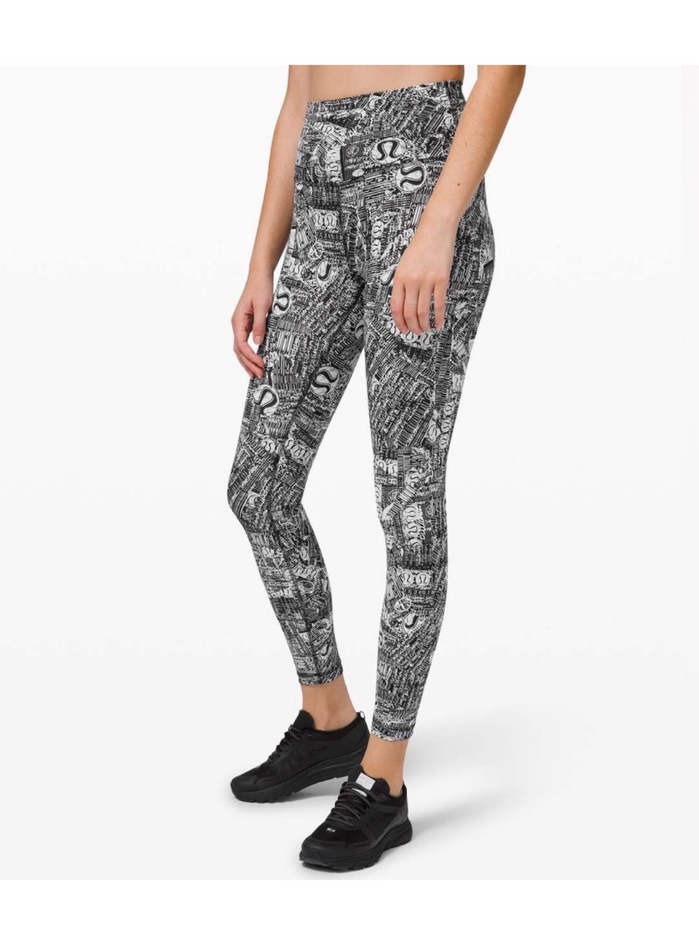 Lululemon Wunder Train HR Tight 25 Tear It Up Alpine White‎ Black 4